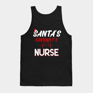 Funny Santa's Favorite Nurse Christmas Tank Top